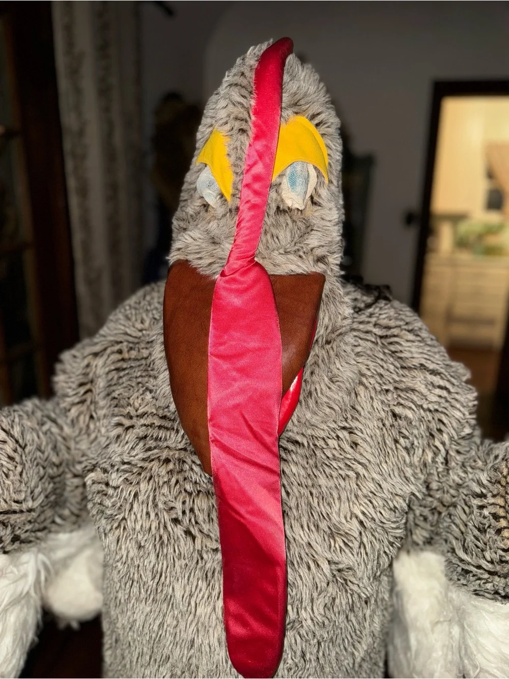 Vintage Adult Size Handmade Thanksgiving Turkey Bird Costume w/ Tail Feather